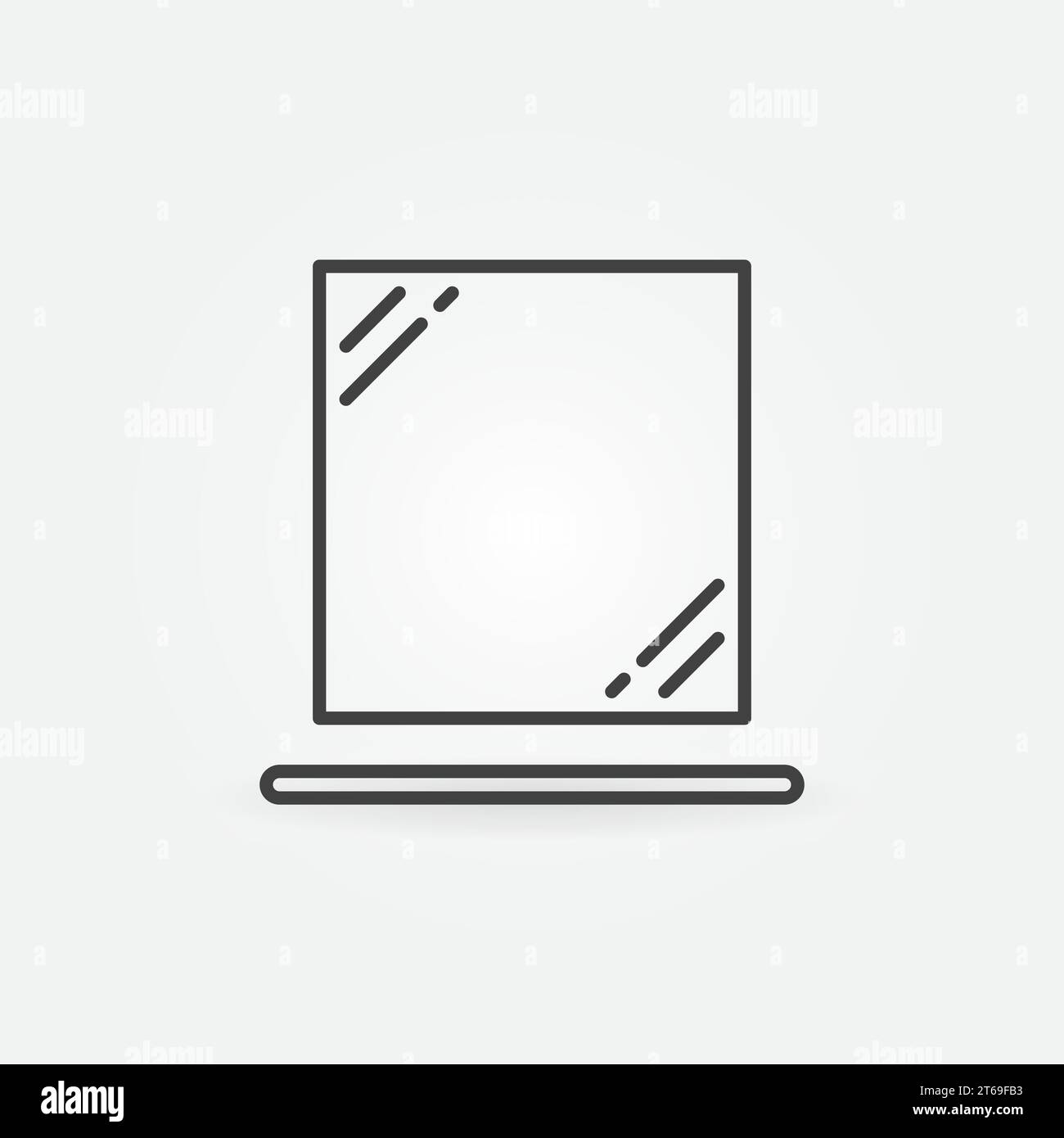 Bathroom Mirror and Shelf linear vector concept icon or logo element ...
