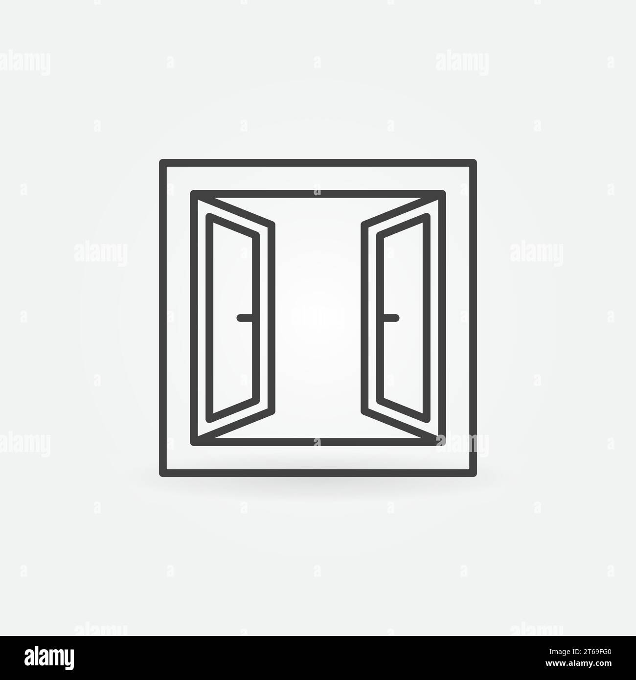 Opened window icon. Vector concept symbol in thin line style Stock Vector