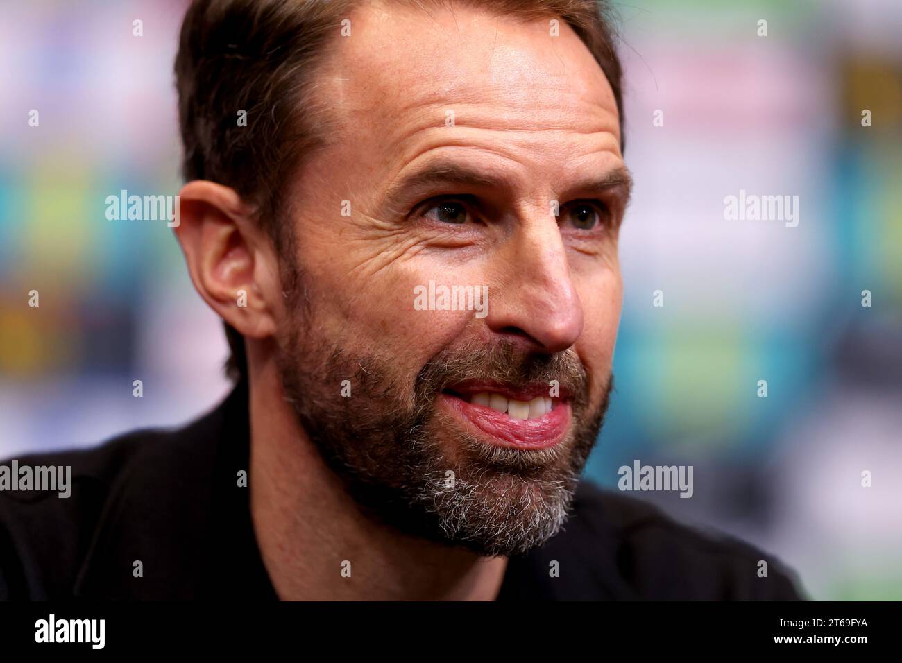 England manager Gareth Southgate during a squad announcement at Wembley ...