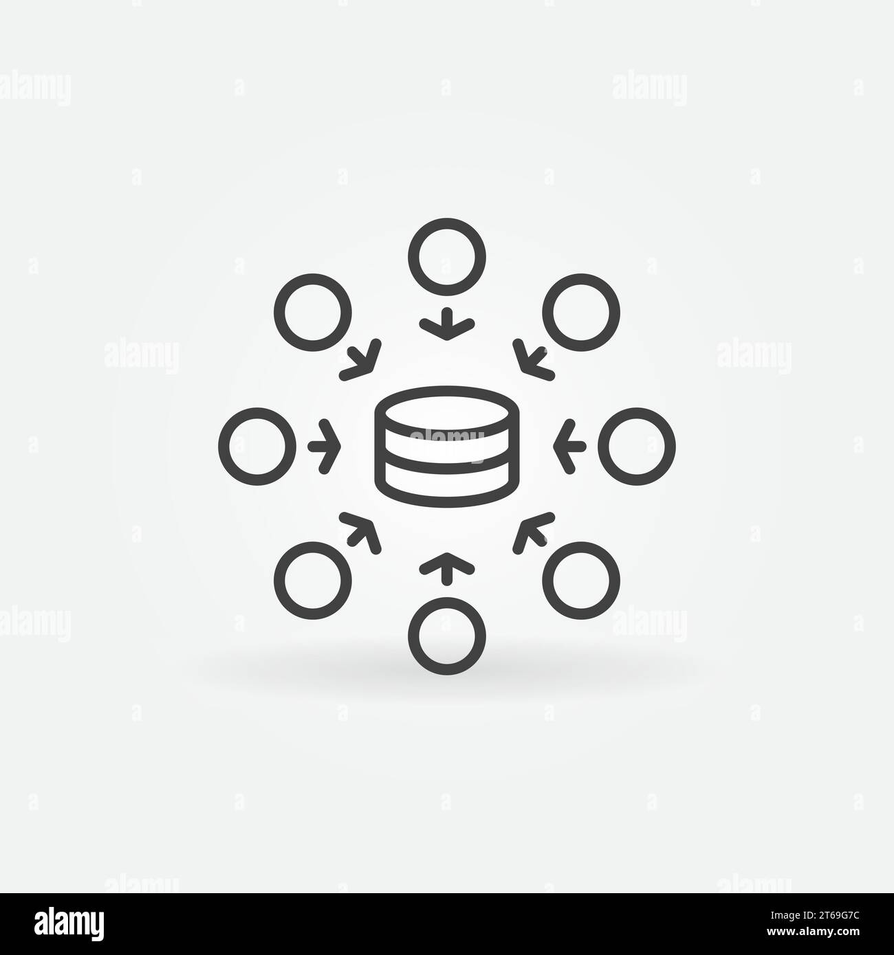 Data Mining Technology vector thin line concept minimal icon or design element Stock Vector