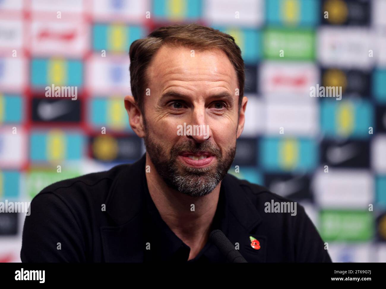 England manager Gareth Southgate during a squad announcement at Wembley ...