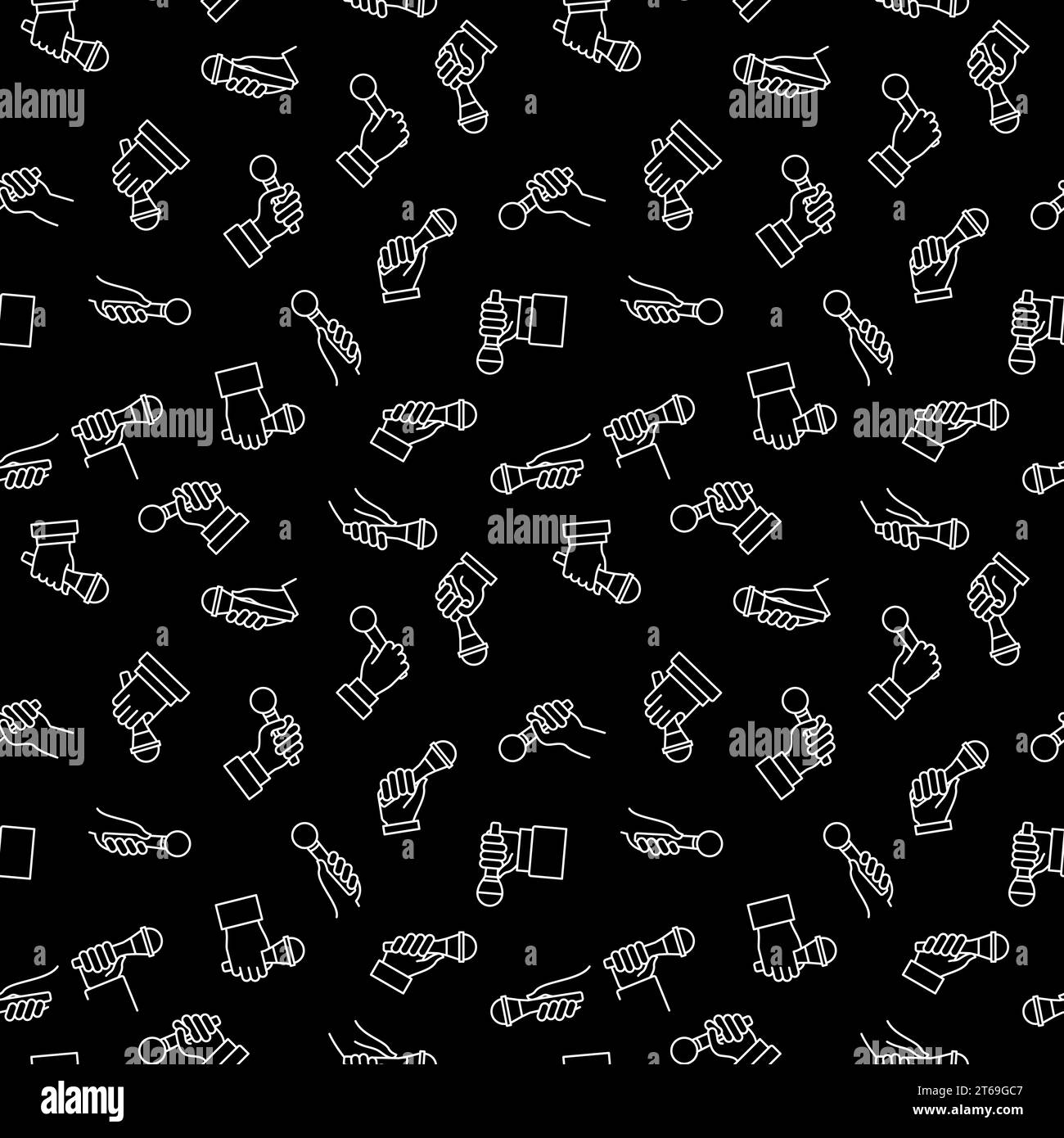 Communication seamless pattern with thin line icons Stock Vector