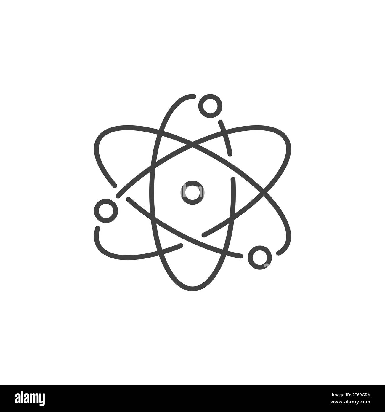 Atom vector concept icon or design element in thin line style Stock ...