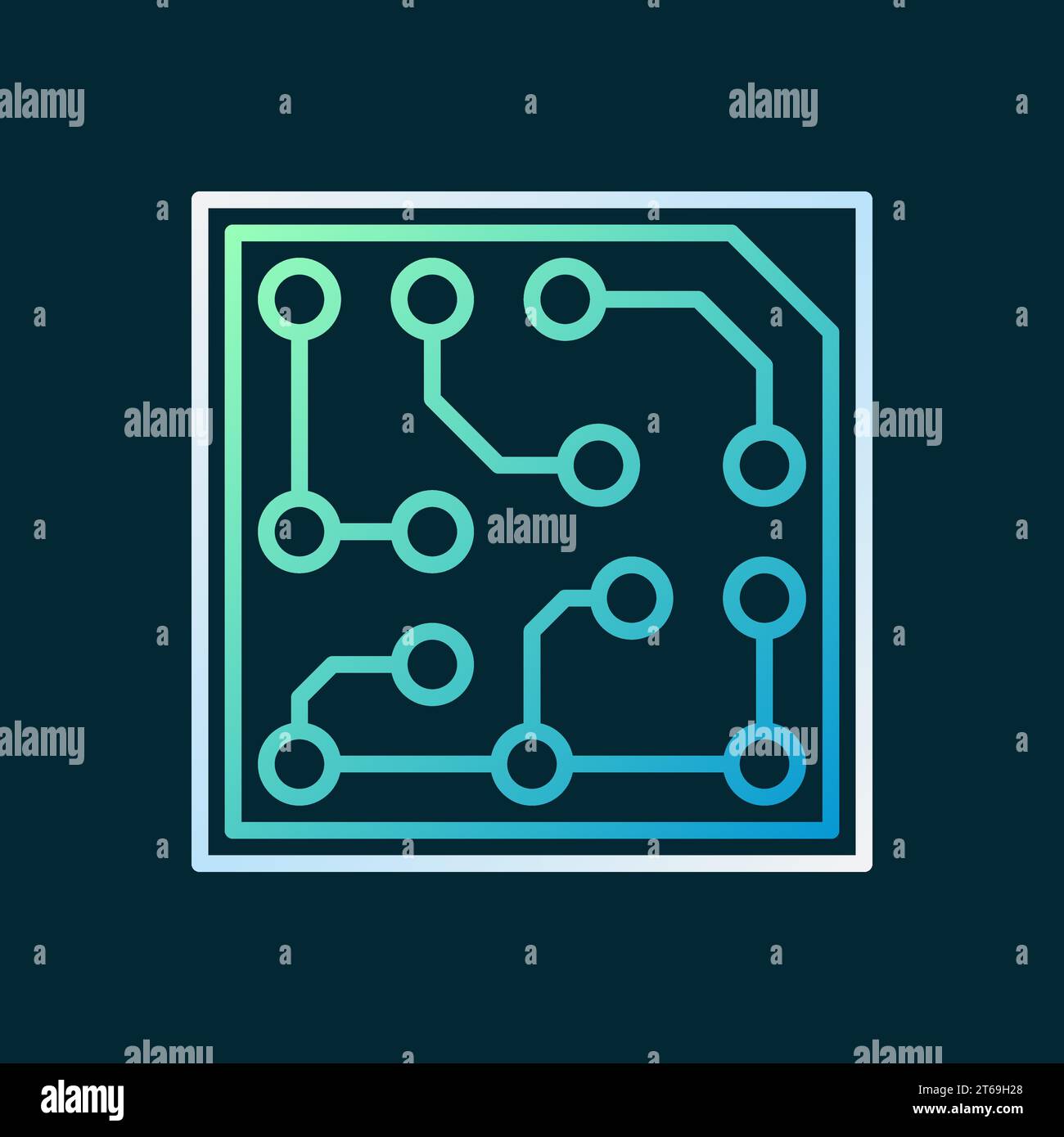 Circuit Board vector outline Technology concept icon or design element ...