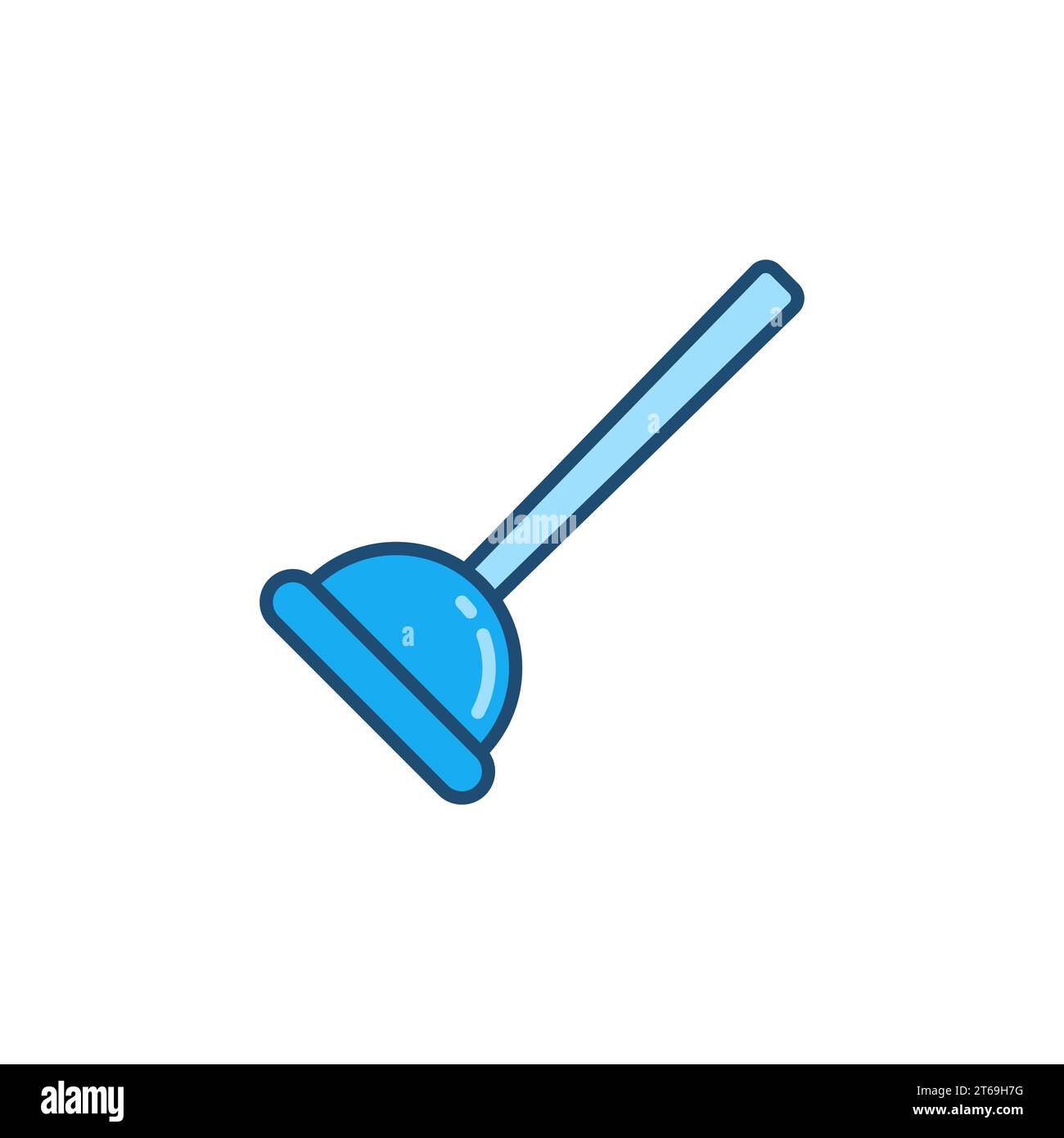 Plunger vector concept blue modern icon or design element Stock Vector