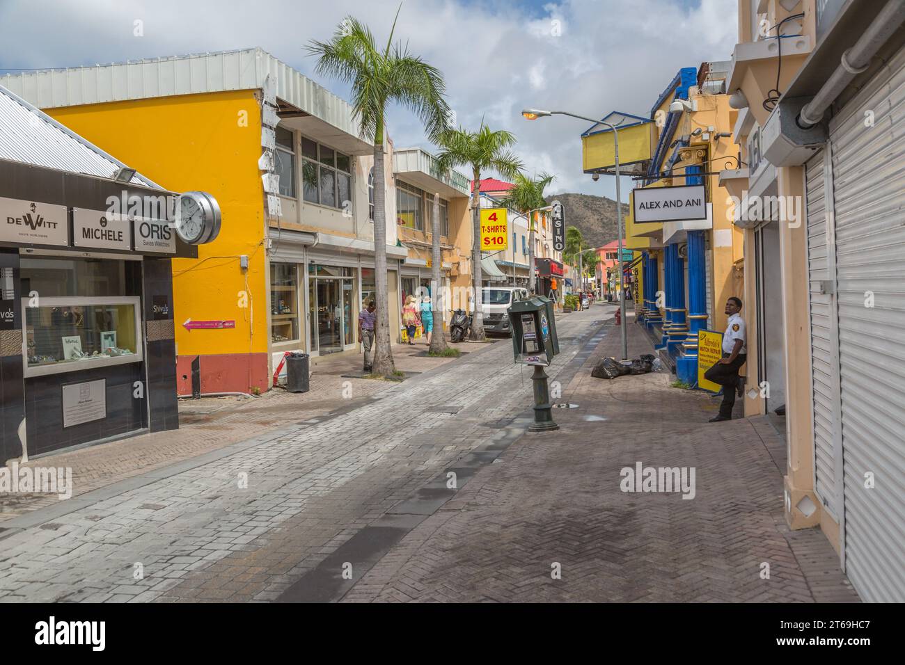 First Response officer watches over narrow Front Street in Phillipsburg