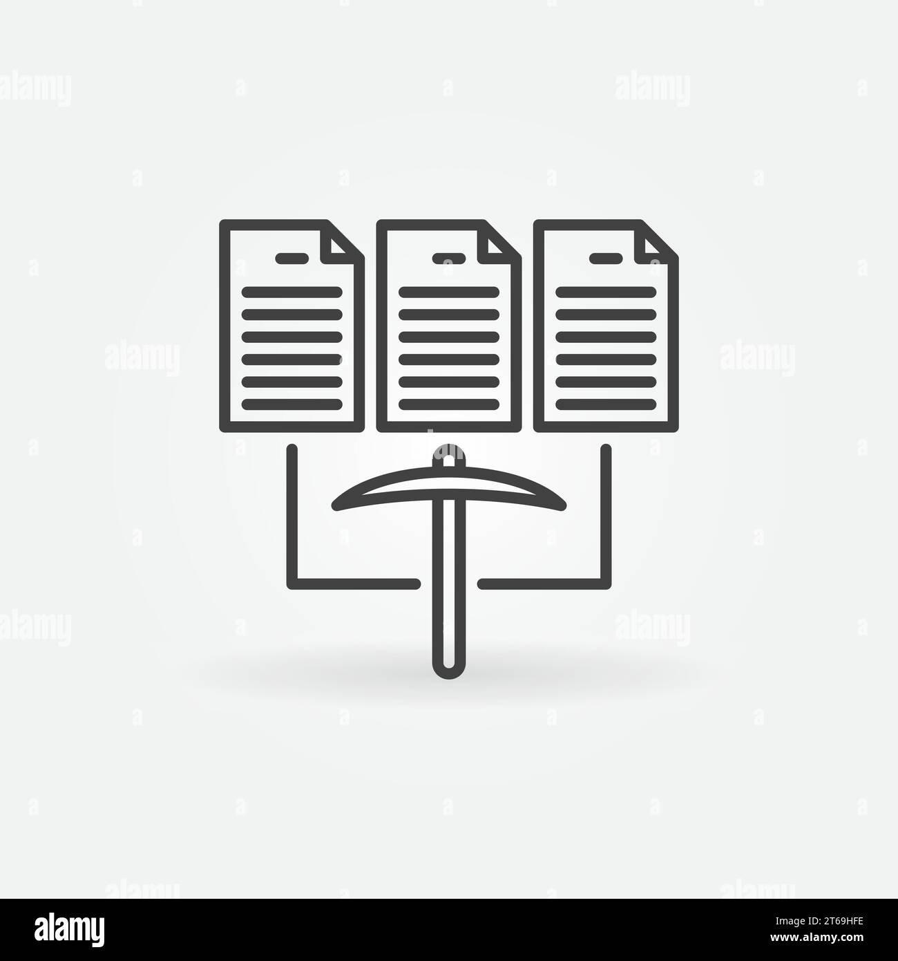 Vector Data Mining outline concept icon or design element Stock Vector