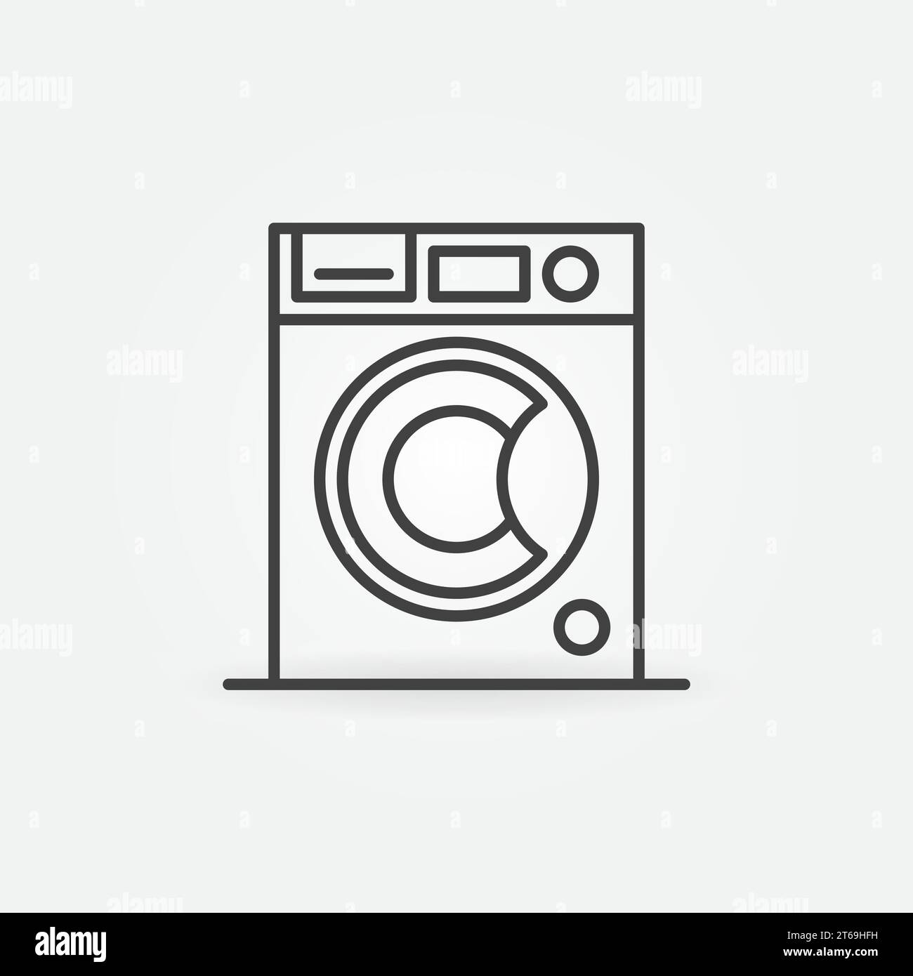 Washing Machine outline vector concept icon or design element Stock Vector