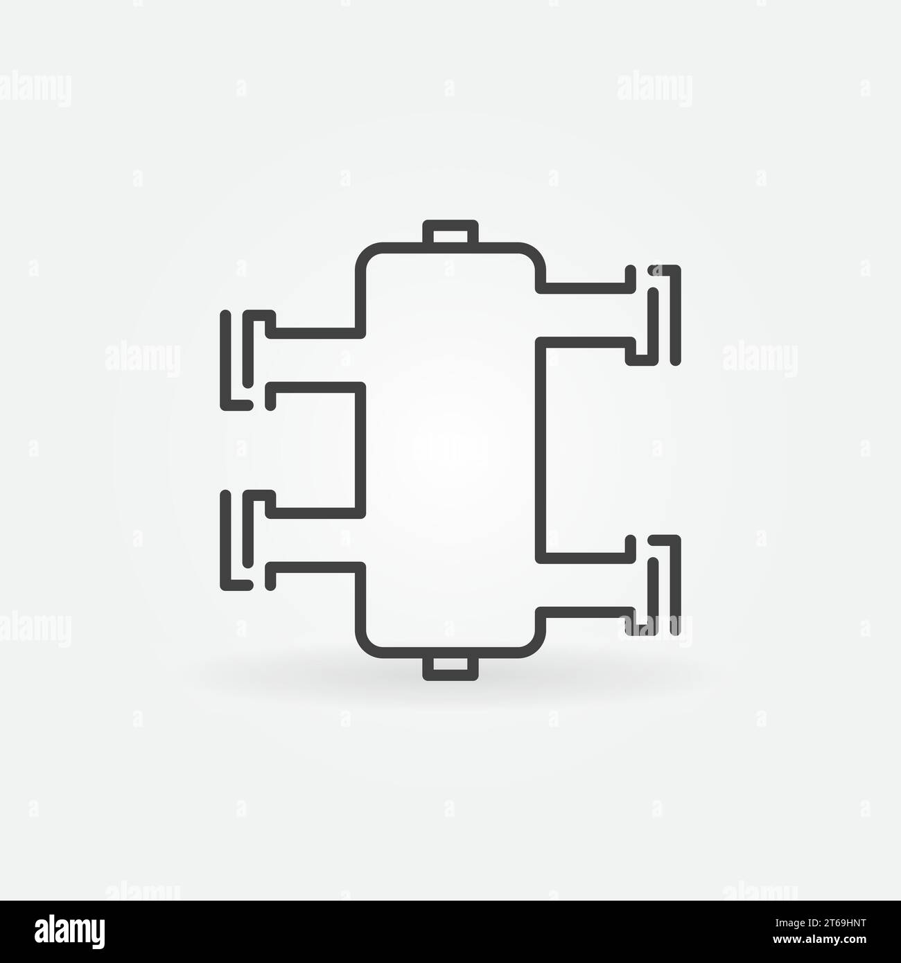 Hydraulic separator vector concept icon or symbol in thin line style