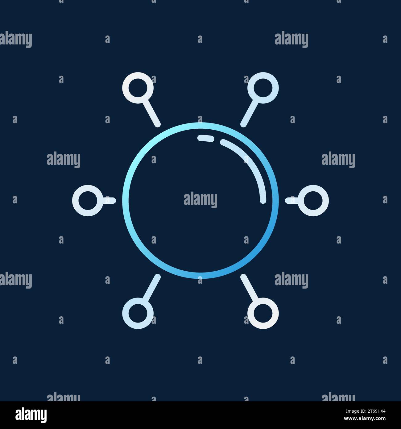 Molecule vector concept colored linear icon or logo element on dark ...