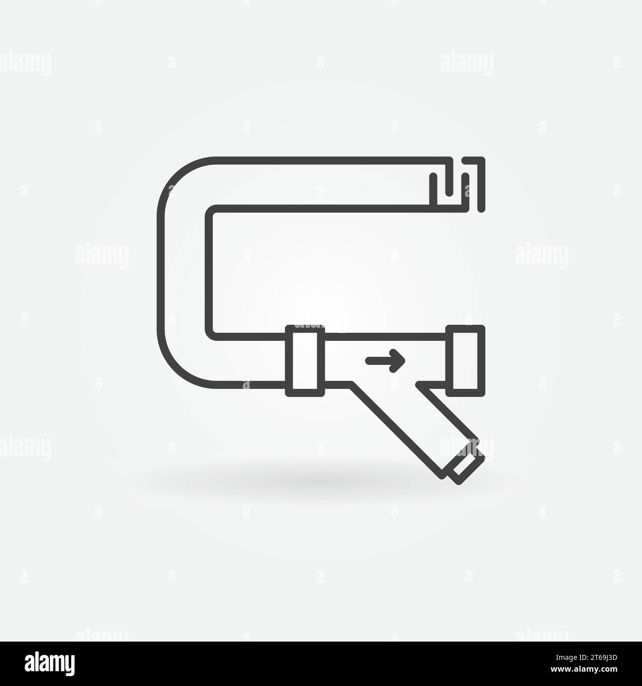 Pipe with Yfilter or Y strainer vector concept outline icon or sign