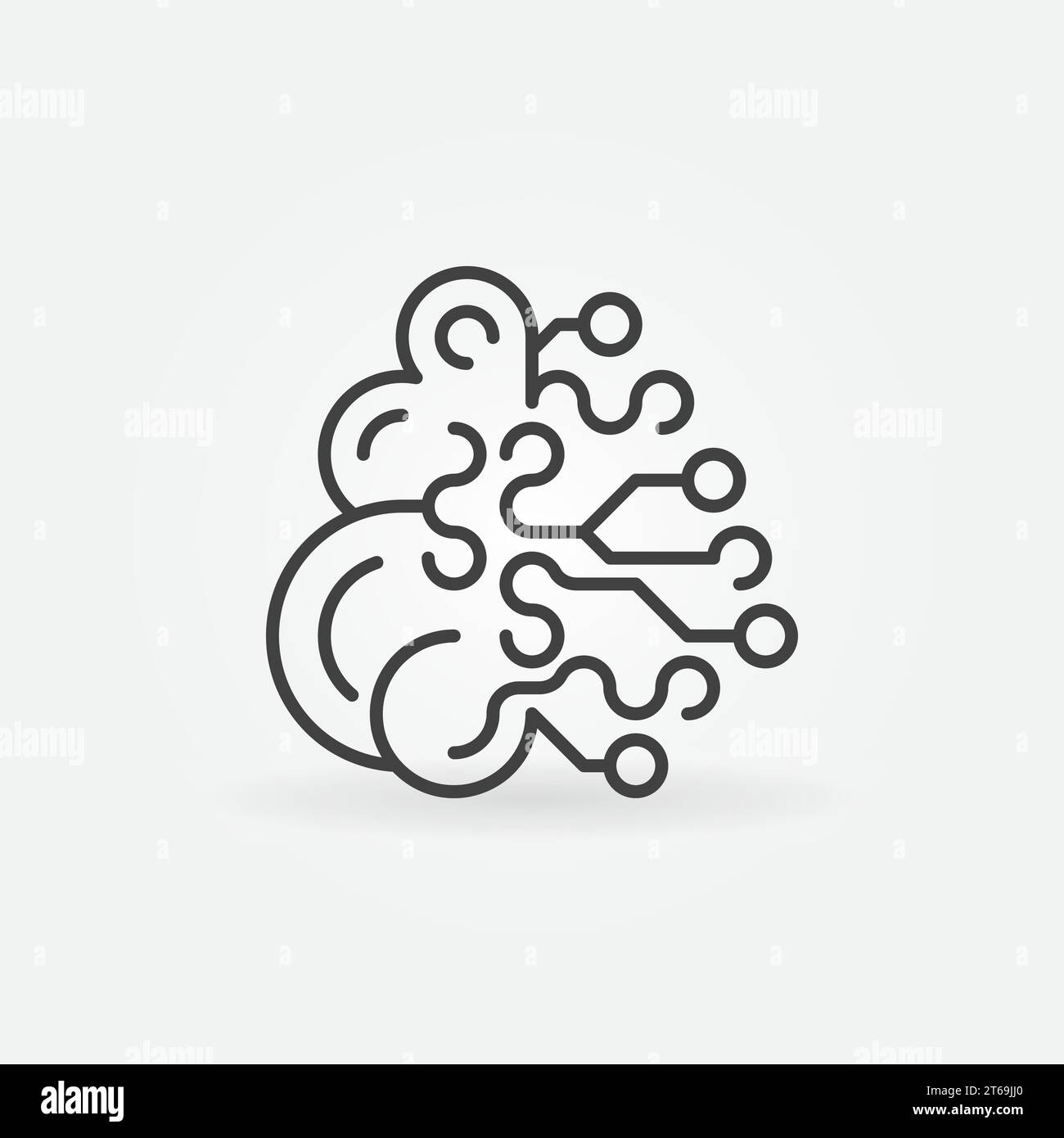 Artificial Intelligence brain concept outline icon or logo element ...