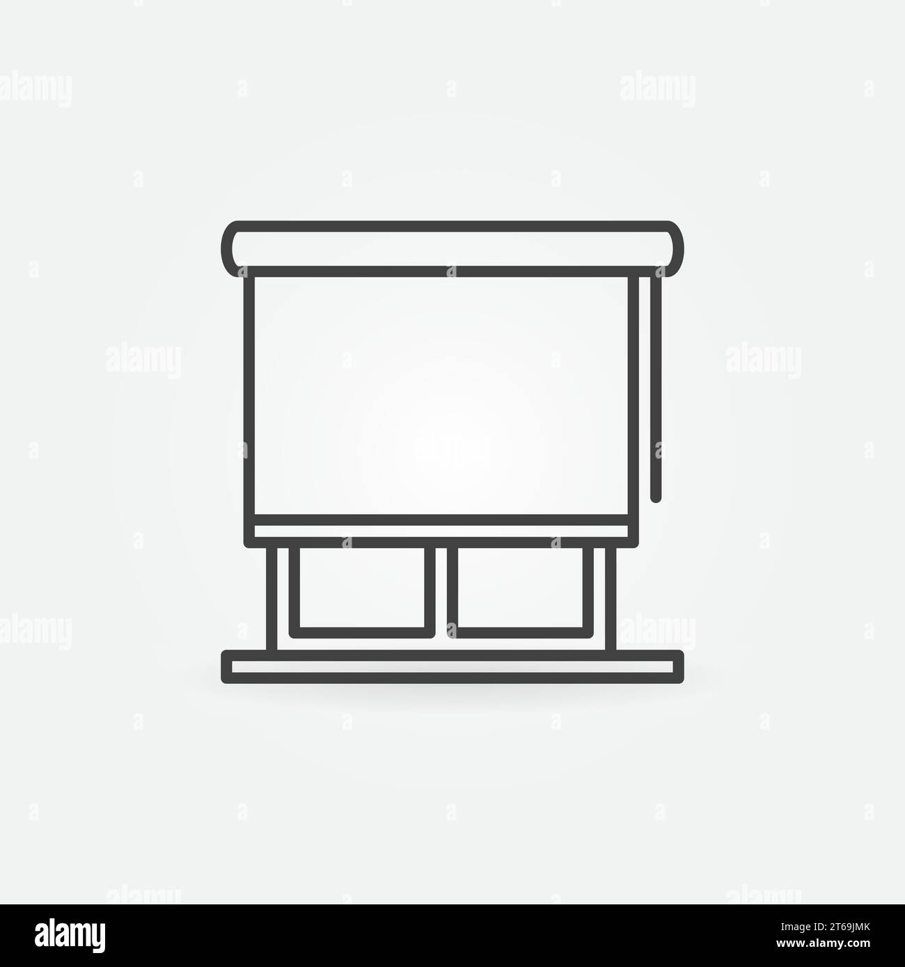Window with Roll Curtain outline vector concept icon or design element Stock Vector