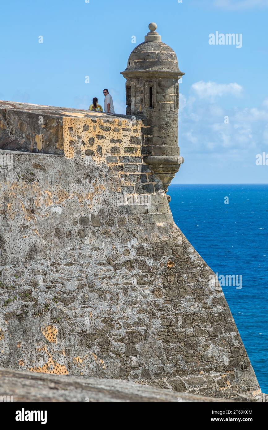 Sentyr Post Tourists stand outside a watch tower sentry post in Castillo San ...