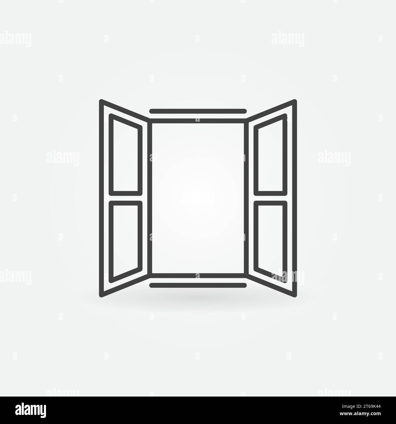 Opened window icon. Vector creative symbol in linear style Stock Vector