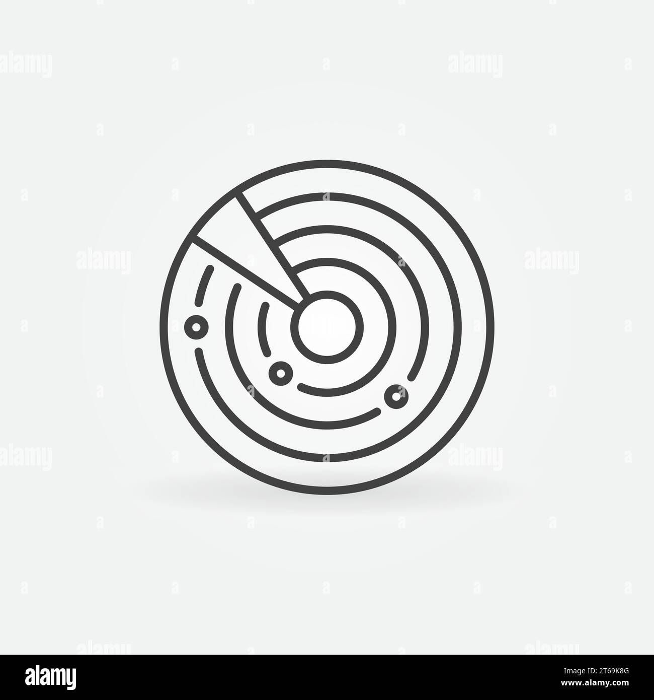 Outline Radar Display vector concept round icon or symbol Stock Vector