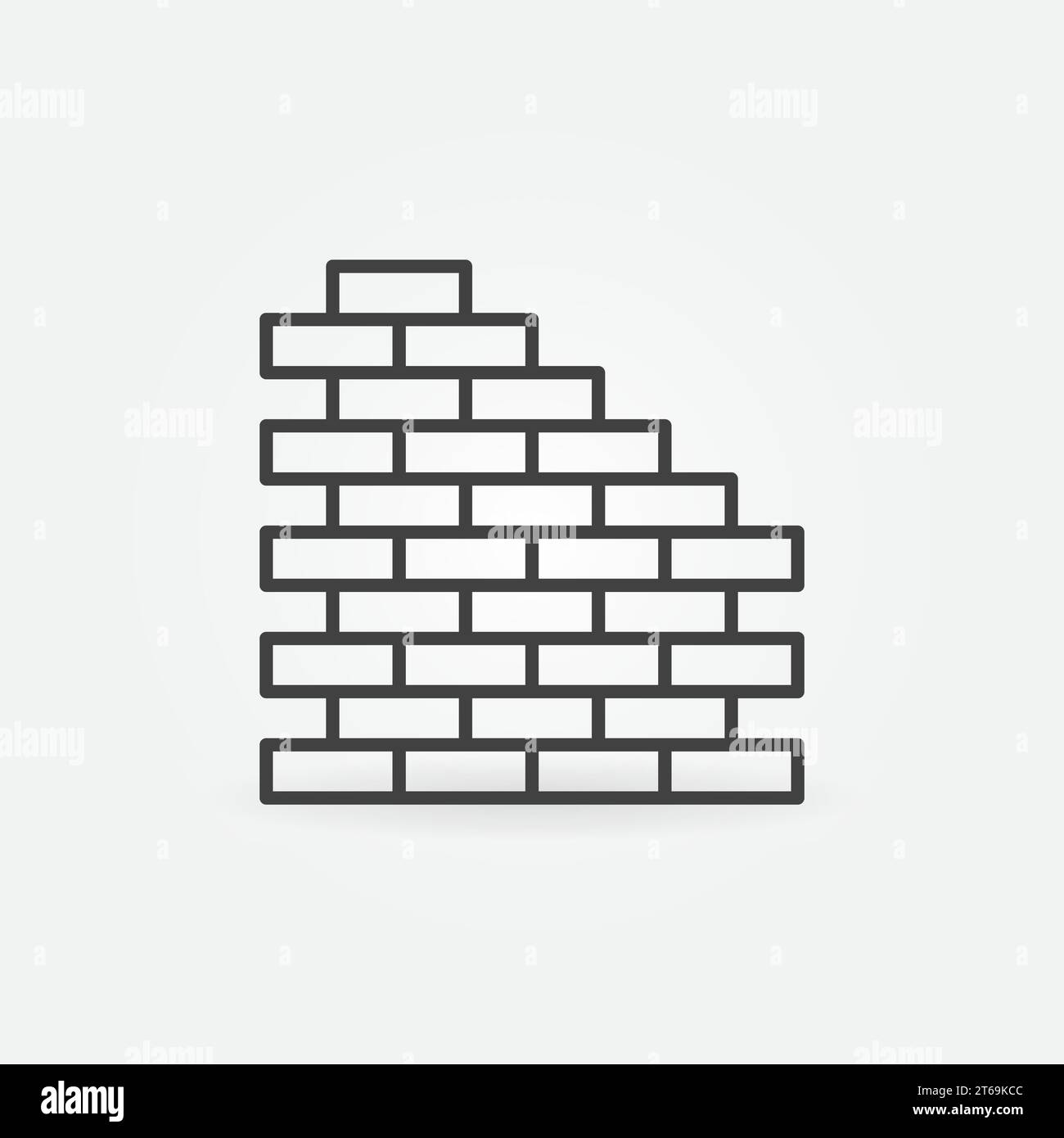 Brick Wall vector concept icon or sign in outline style Stock Vector ...