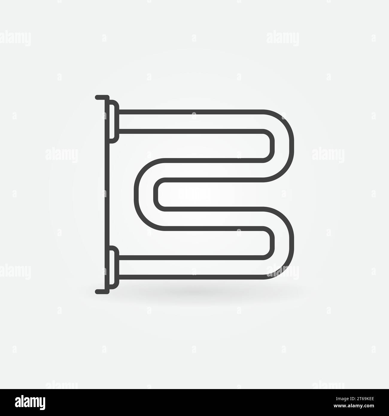 Heated Towel Rail outline vector concept icon or design element Stock Vector