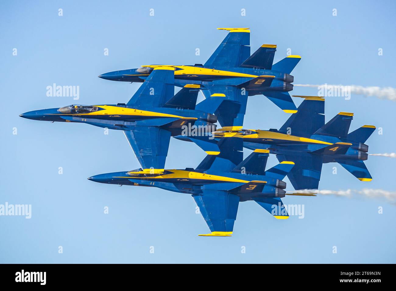 Blue Angels flying in formation at the air show in Pensacola