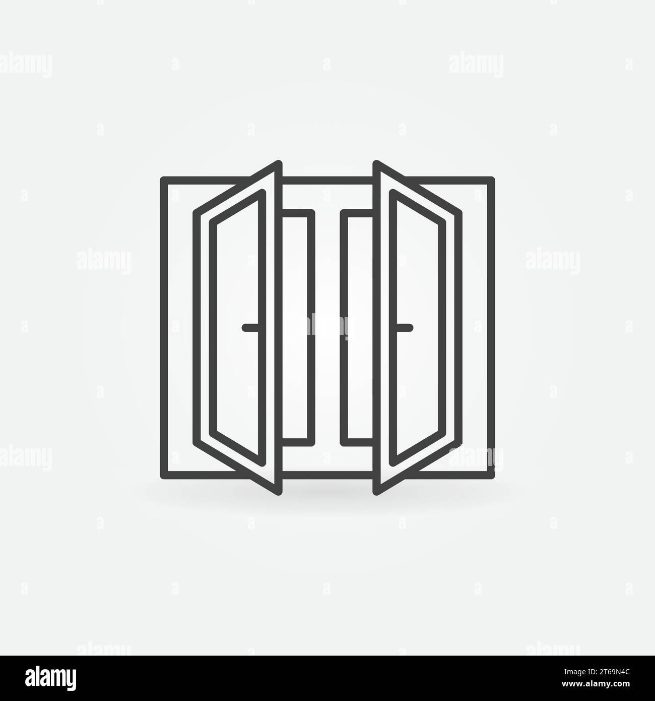 Opened Window outline vector concept icon or design element Stock Vector