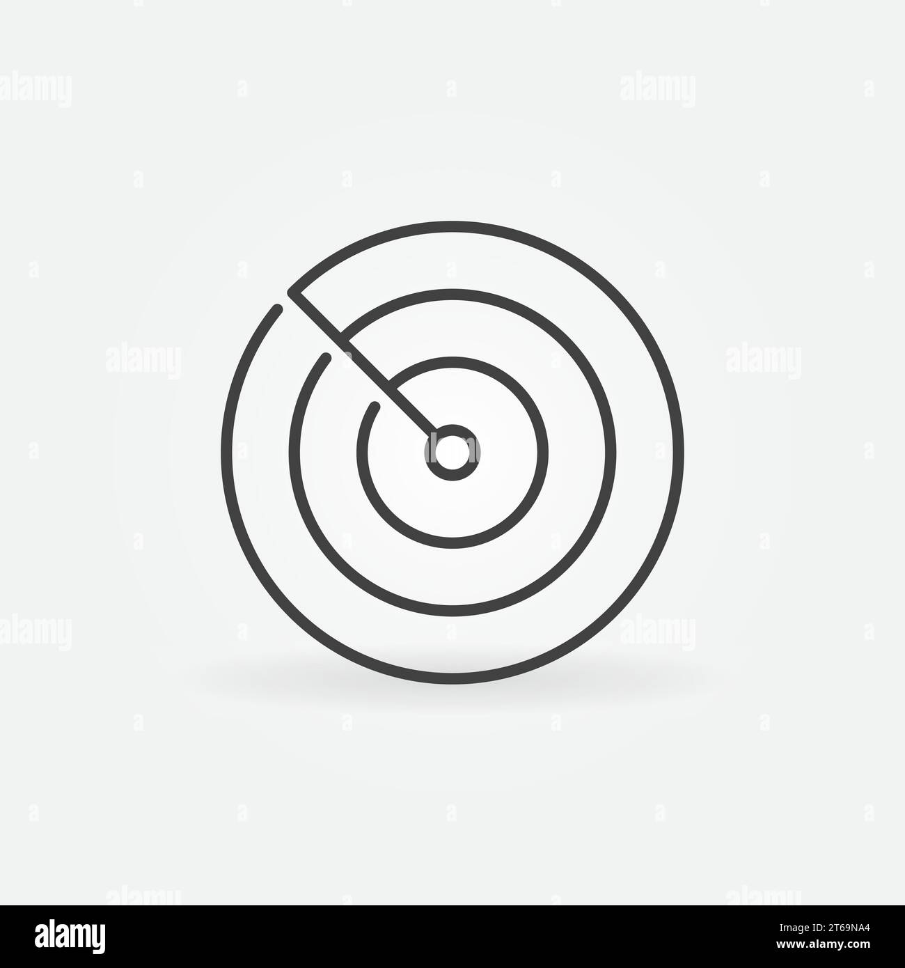 Radiolocation Radar vector concept circular icon or symbol in thin line style Stock Vector