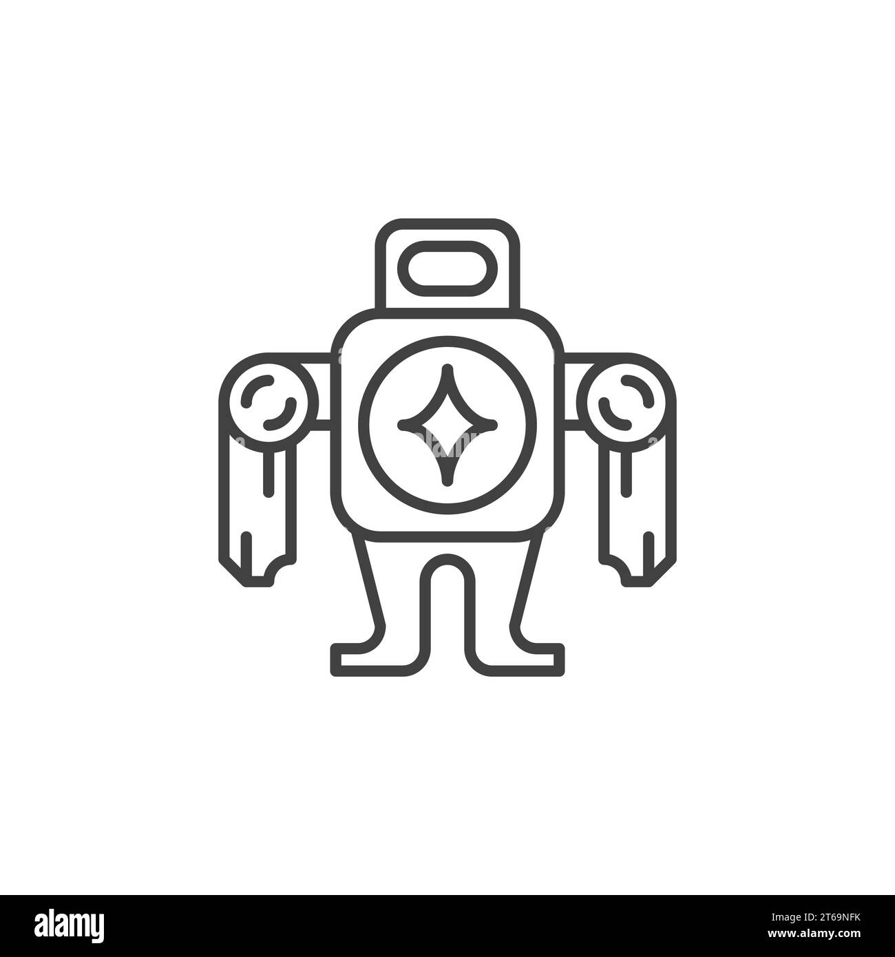 Robot vector concept minimal icon or sign in outline style Stock Vector ...