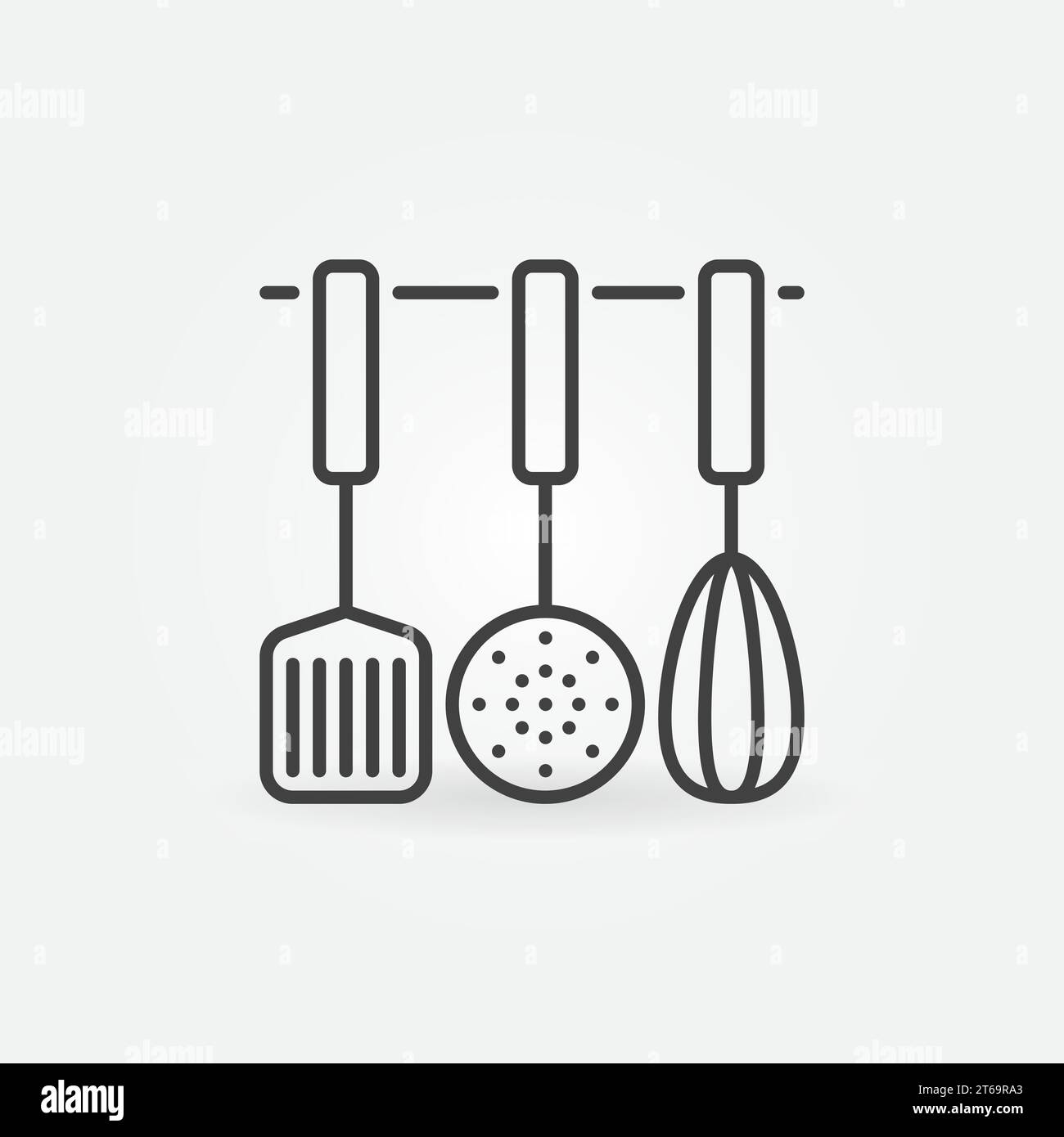 Kitchen Utensils vector concept icon or symbol in thin line style Stock Vector