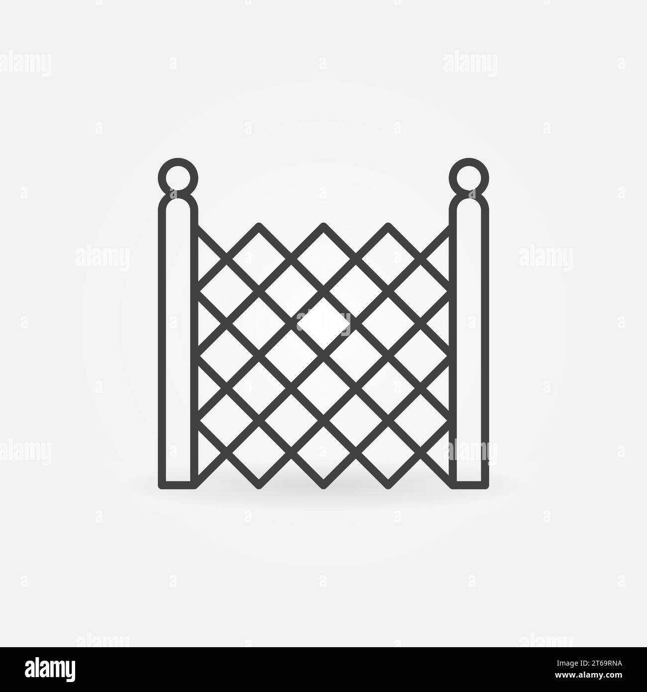 Chain Link Fencing vector concept icon or symbol in thin line style Stock Vector