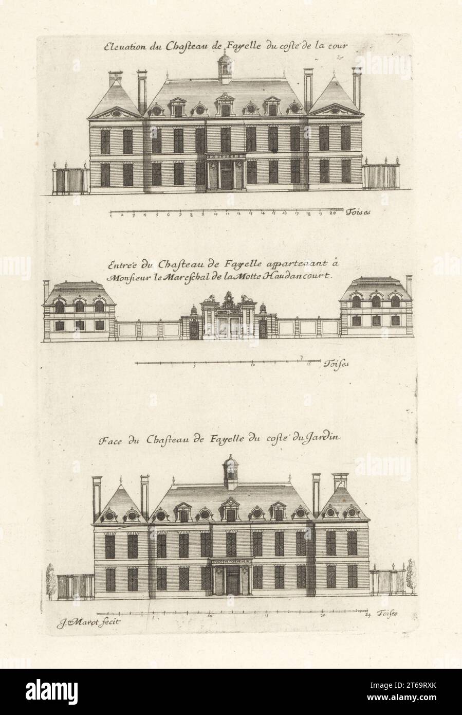 Courtyard Entrance And Garden Facade To The Chateau Du Fayel Designed Courtyard Entrance And Garden Facade To The Chateau Du Fayel Designed