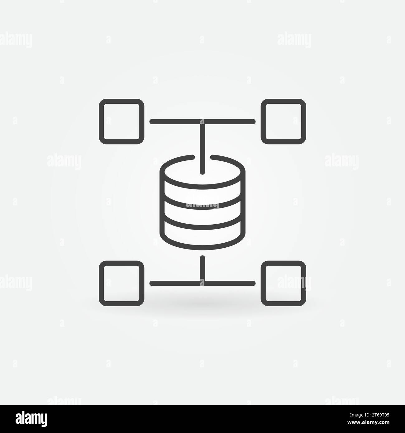 Data Mining vector concept minimal icon or logo element in outline style Stock Vector