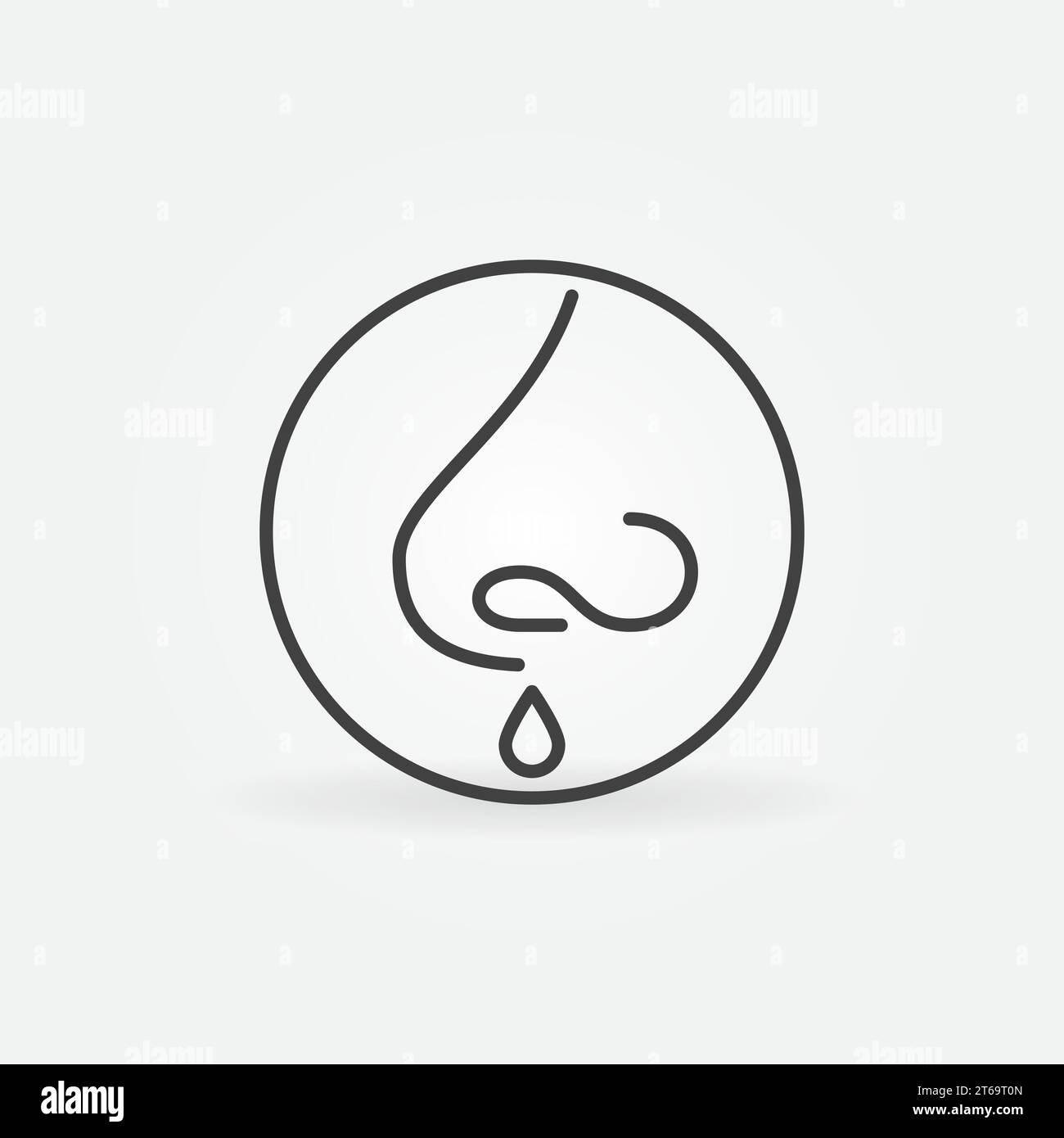 Runny Nose or Rheum vector thin line concept icon or design element