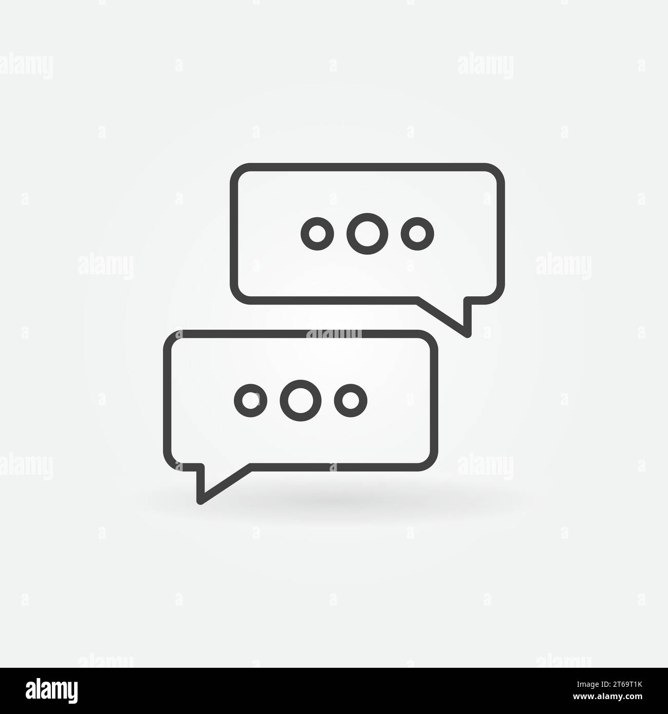 Two Speech Bubbles vector outline concept icon or design element Stock Vector