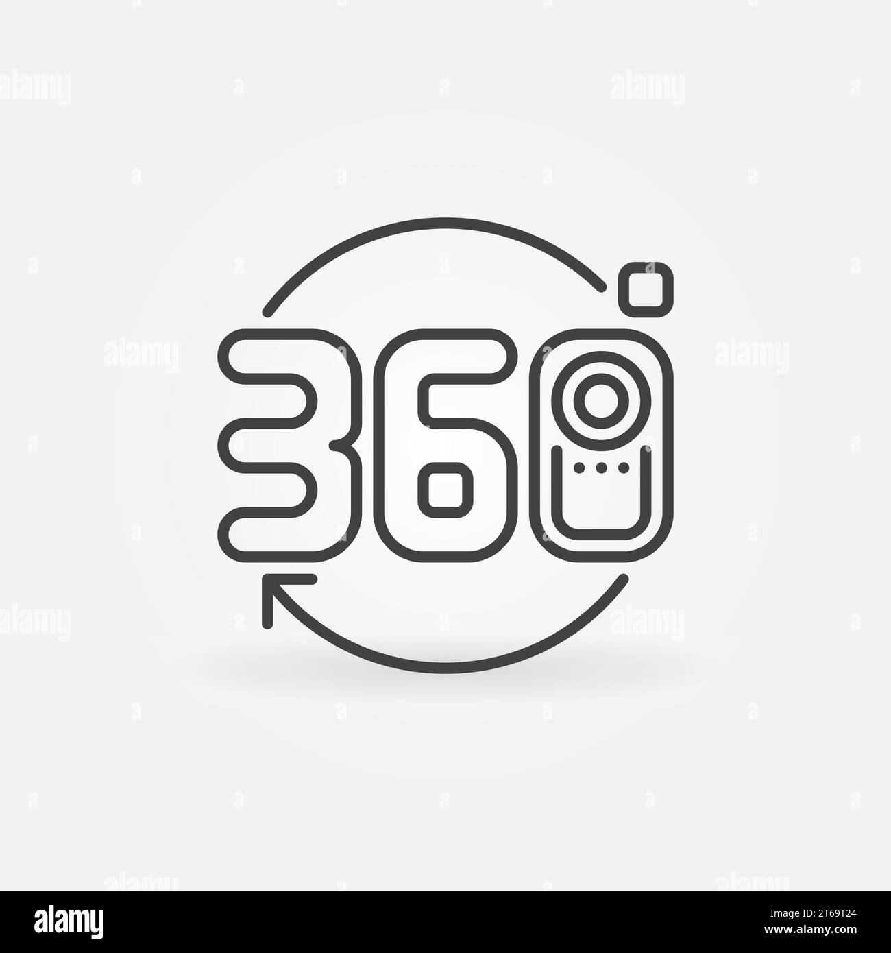 360 camera vector icon or logo in thin line style Stock Vector Image