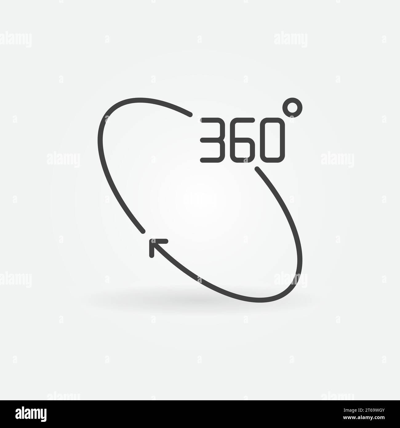 Vector 360 degree rotation outline concept icon or design element Stock Vector