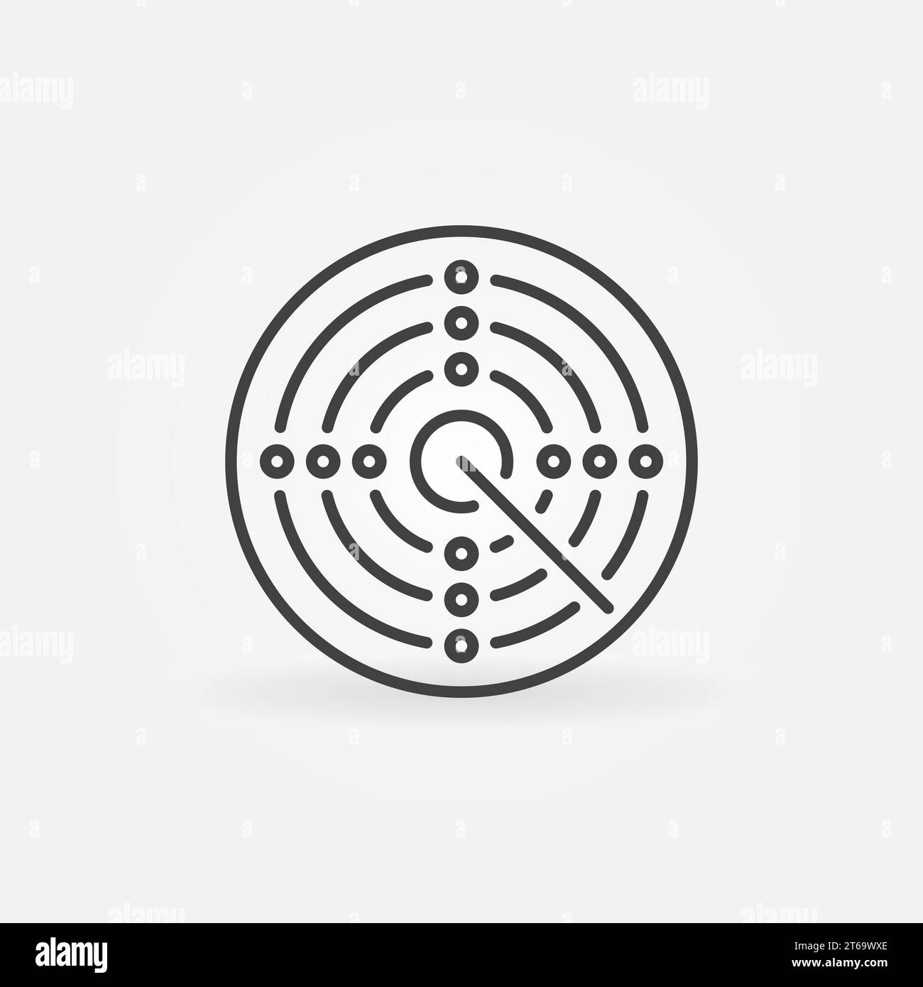 Linear Radar Screen vector concept round icon or design element Stock Vector