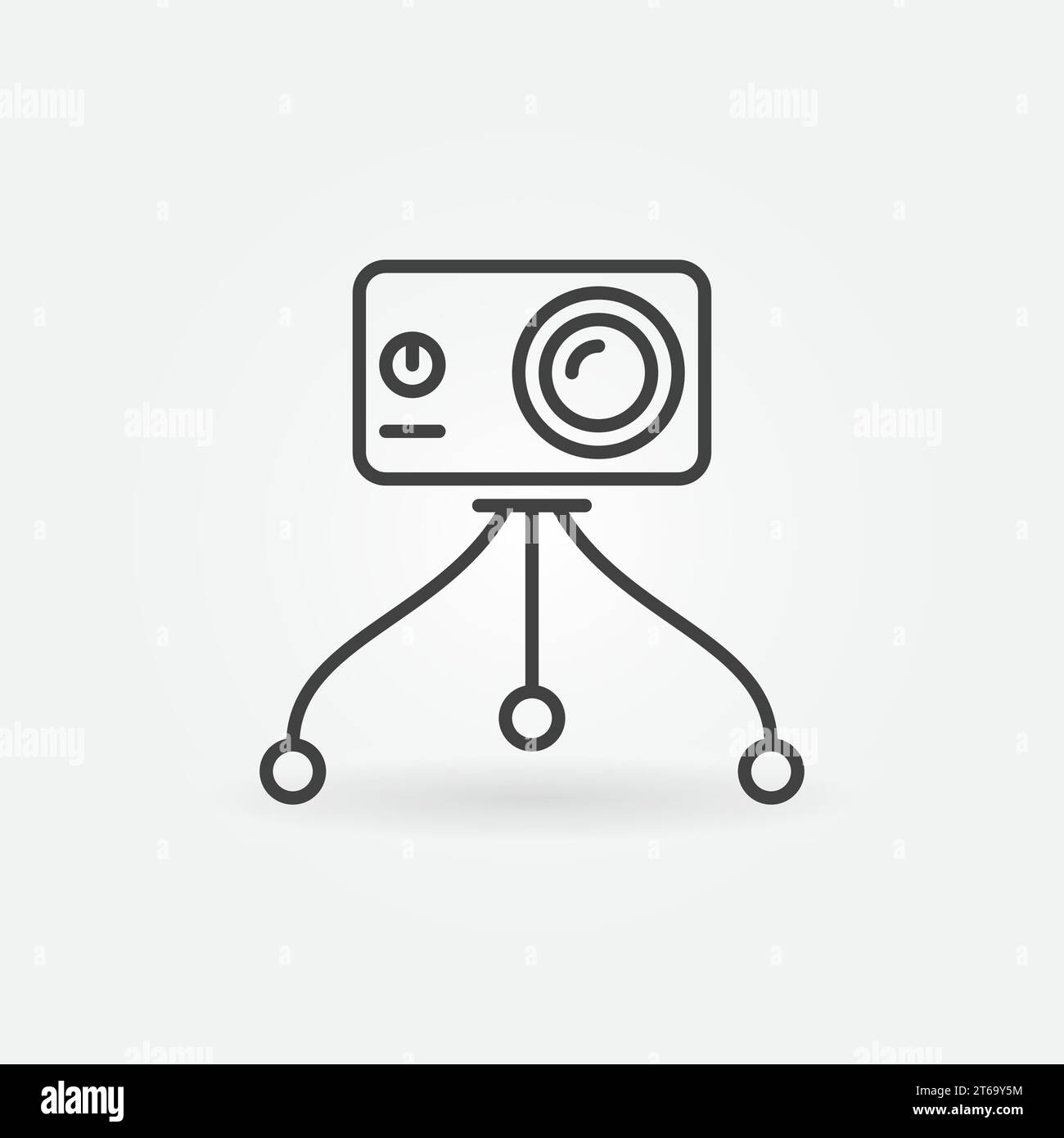 Camera on Tripod vector outline concept icon or design element Stock Vector