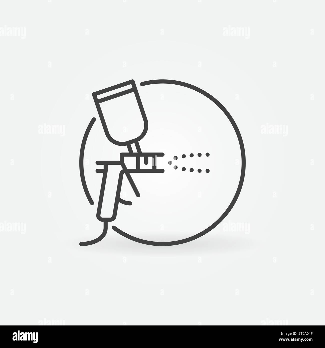 Spray Gun in Circle vector concept icon or symbol in thin line style ...