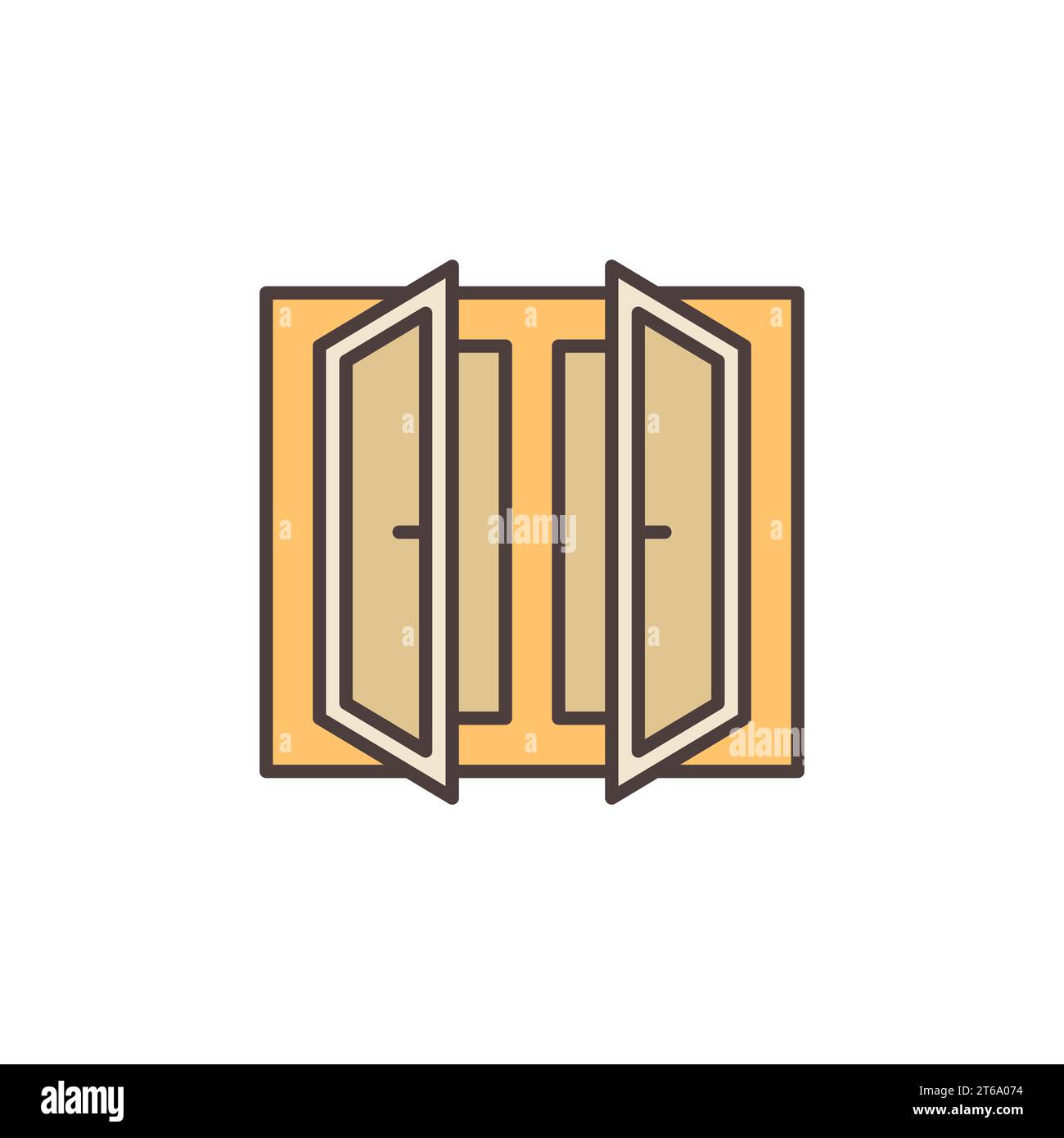 Opened Window vector concept colored modern icon or design element Stock Vector