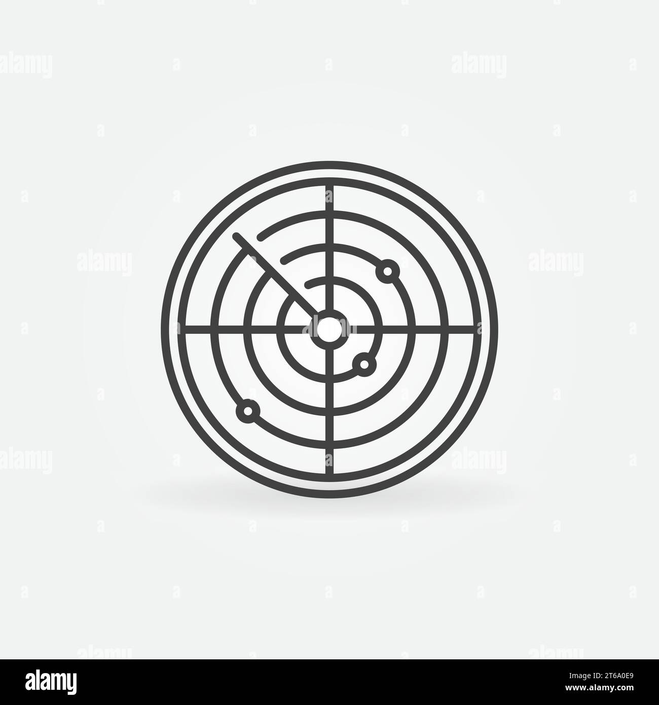 Radar Display outline vector concept round icon or design element Stock Vector