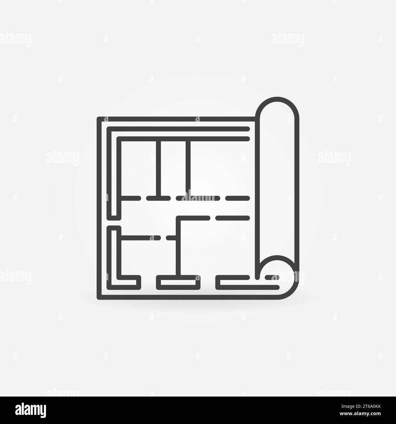 House Plan or Blueprint vector thin line concept architecture icon or ...