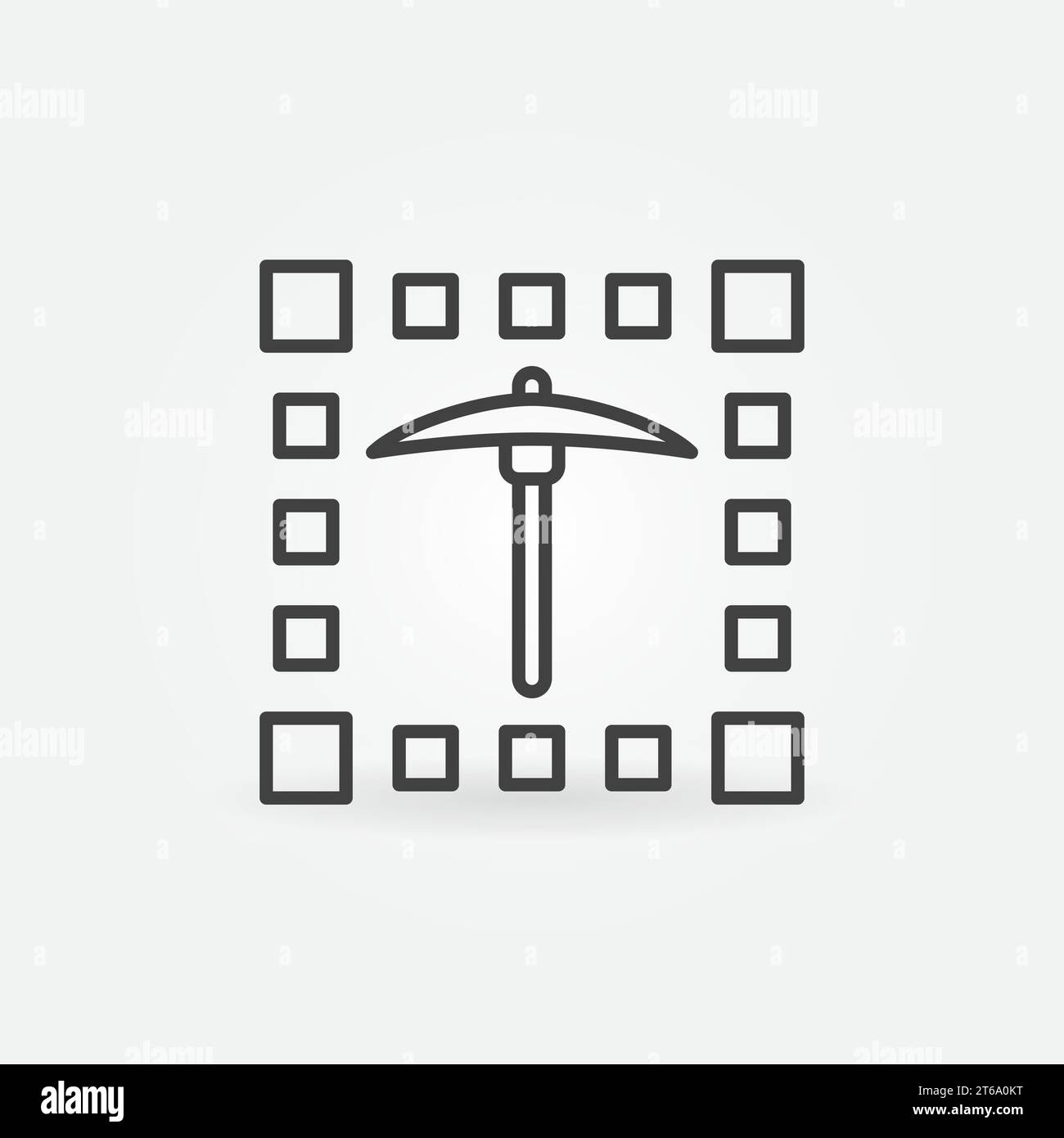 Pickaxe Data Mining outline vector concept icon or design element Stock Vector