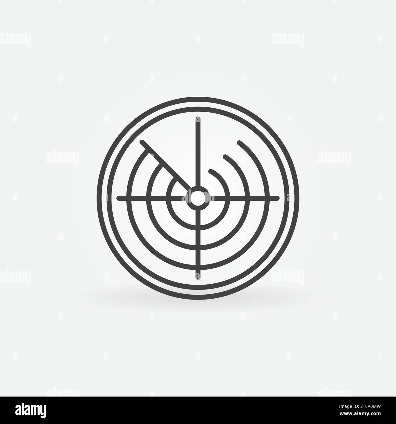 Vector Radar Display thin line concept round icon or design element Stock Vector