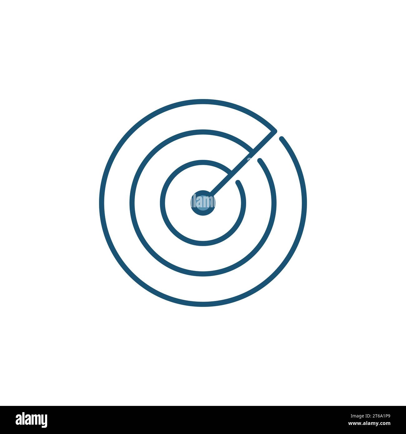 Radiolocation Radar vector concept circular colored icon or logo element Stock Vector