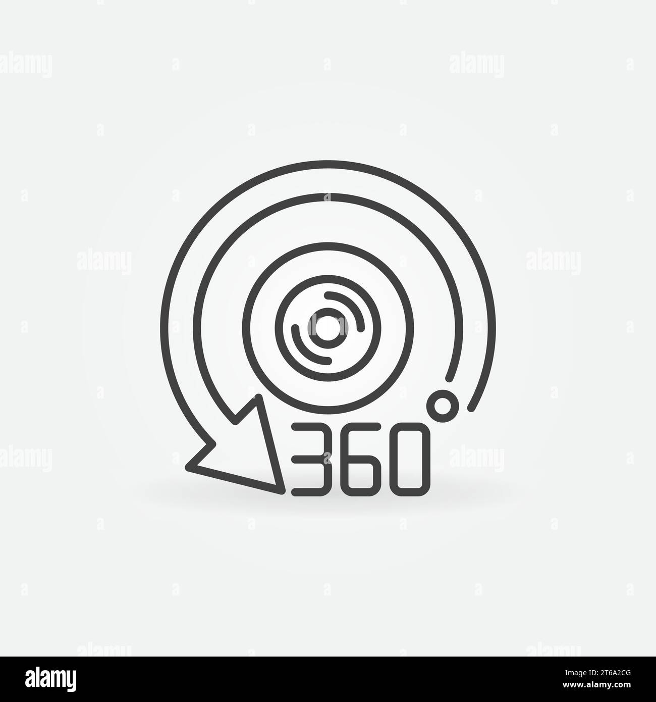 360 camera outline icon - vector 360-degree device concept thin line