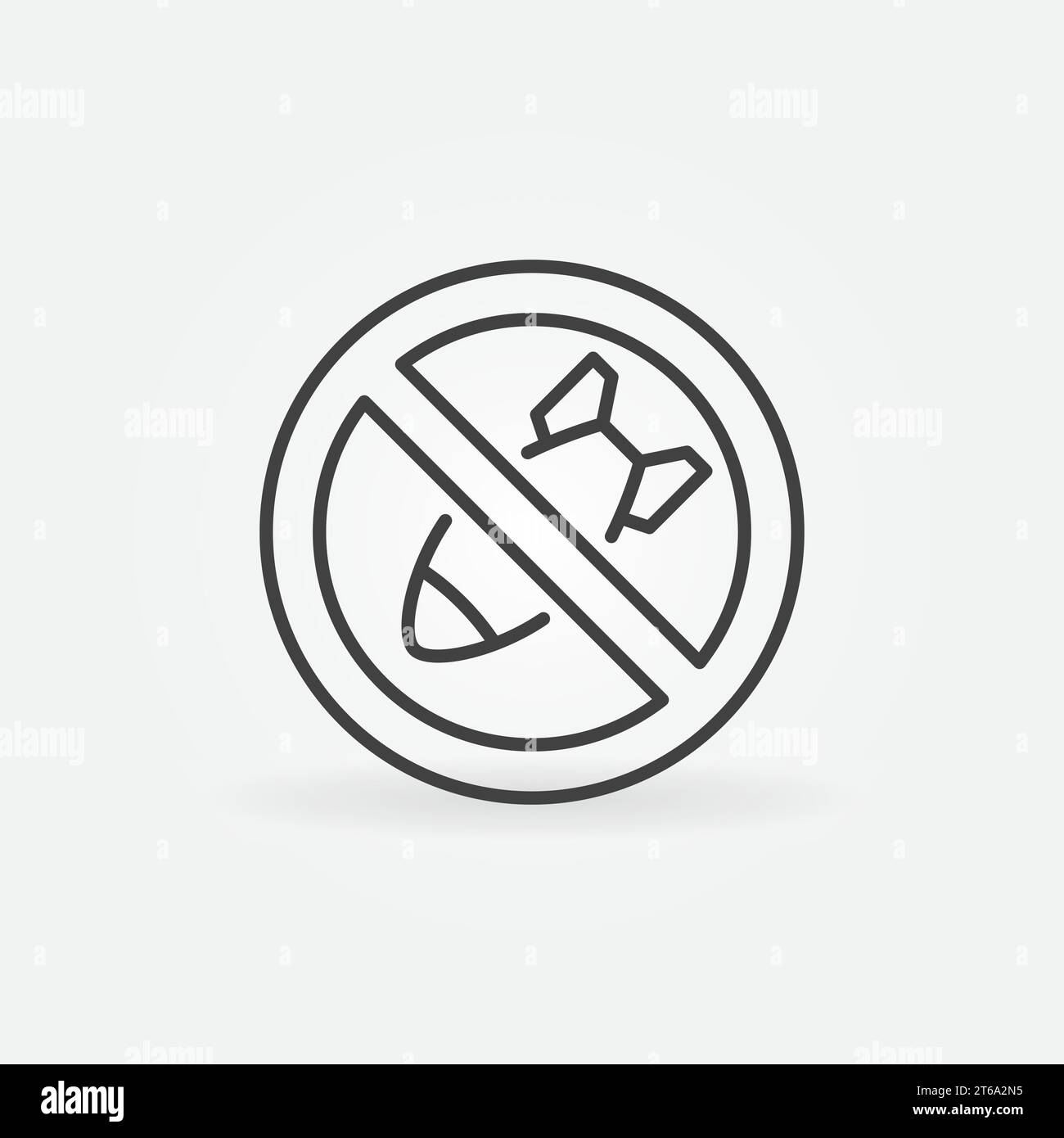 Stop Bombing linear icon - vector No War concept outline sign Stock Vector