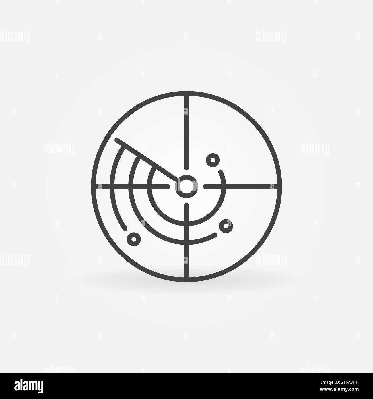 Radar or Scan vector concept round icon or sign in outline style Stock Vector