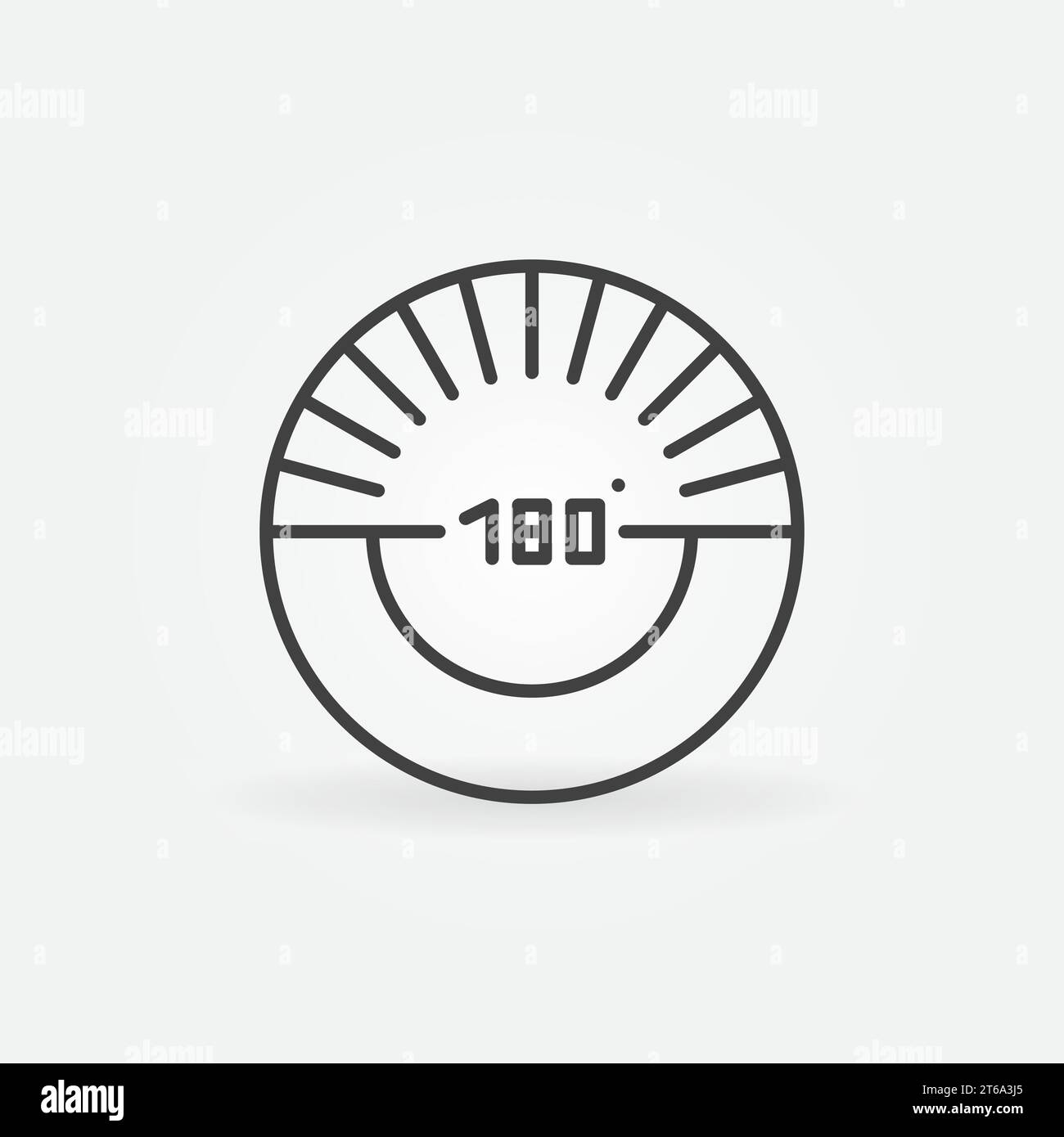 180 degrees angle outline circular icon - vector Geometry concept ...