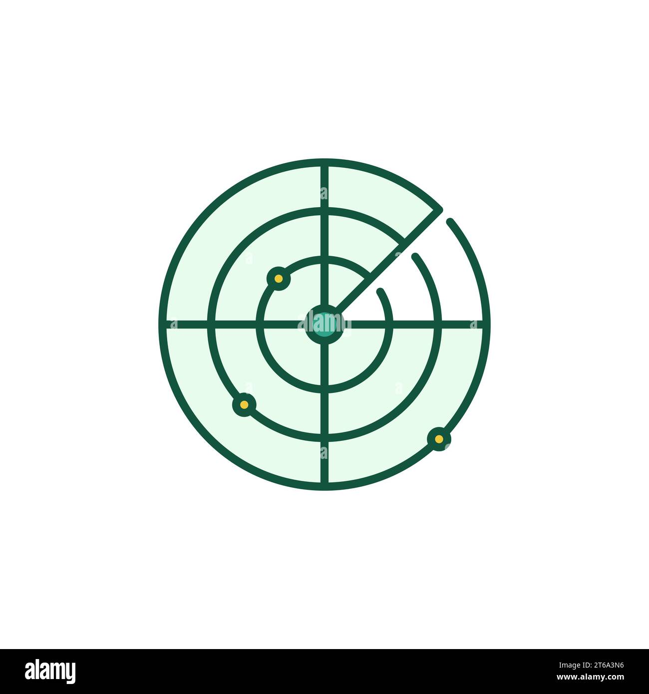 Military Radar vector concept round colored icon or symbol Stock Vector