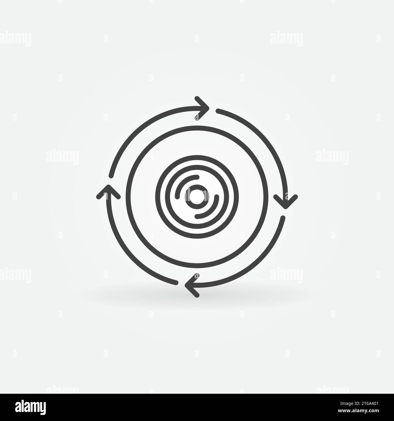360 camera with arrows vector concept outline icon or symbol Stock Vector