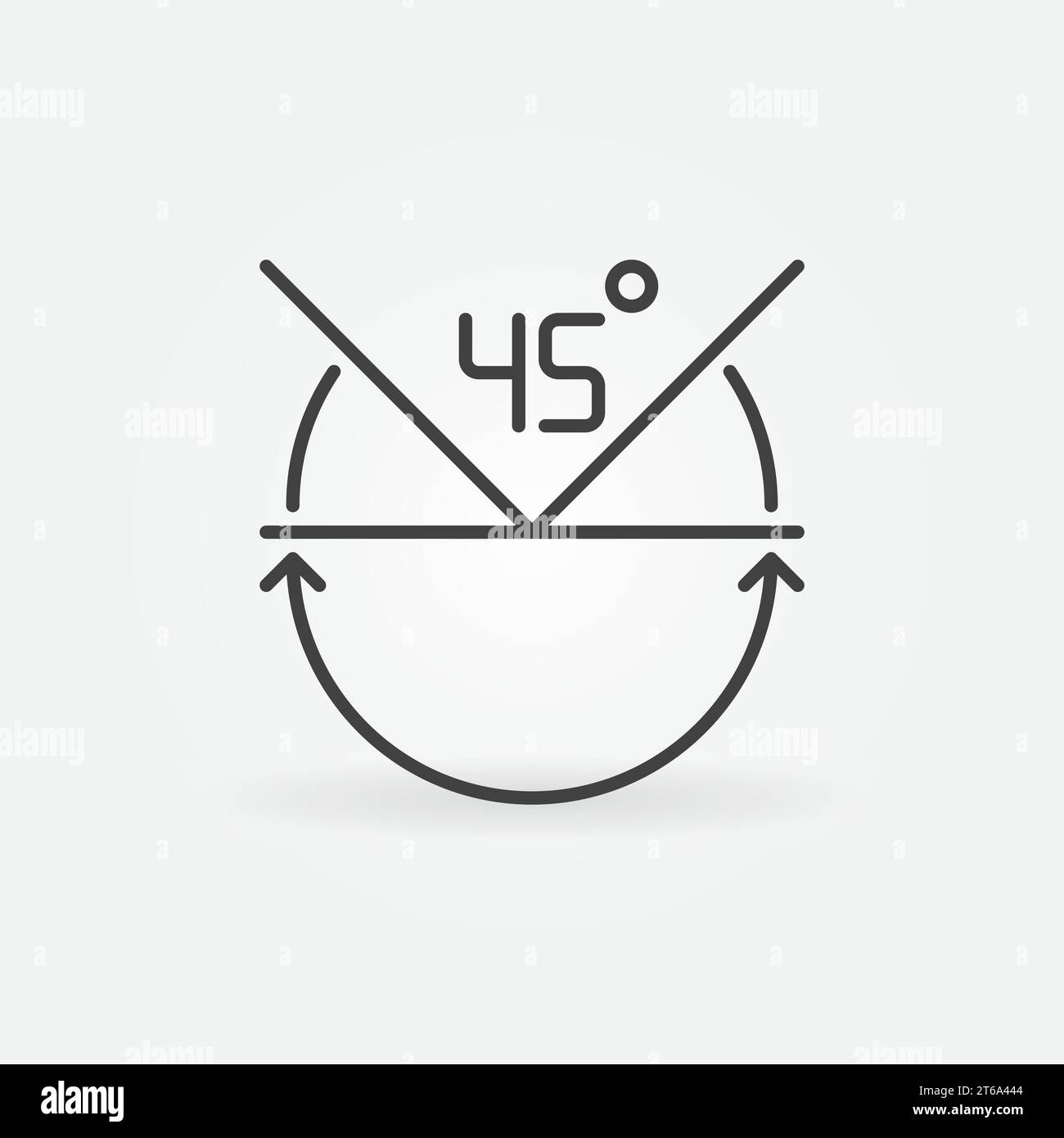 Vector 45 degrees concept icon or design element in thin line style Stock Vector